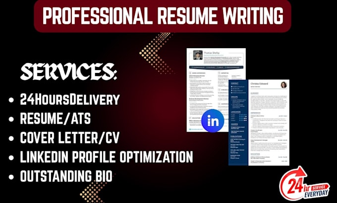 Write a professional ats friendly resume cover letter and linkedin ...