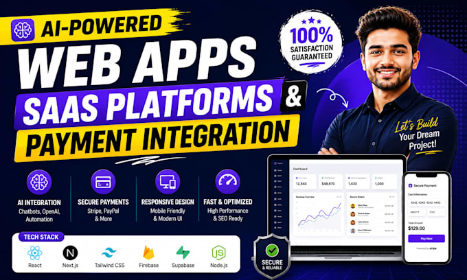 build ai powered web apps, saas platforms, and secure payment integration
