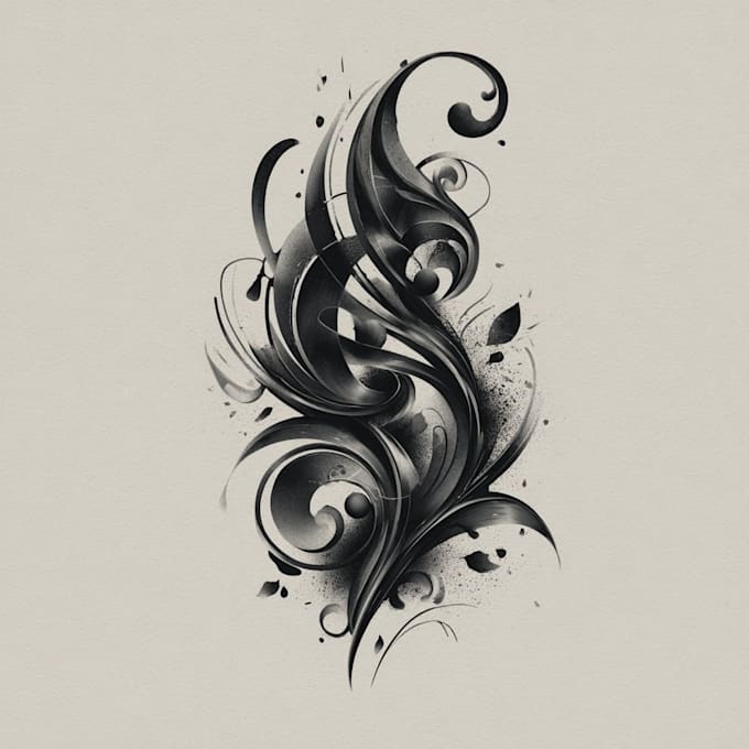 custom an abstract black tattoo design