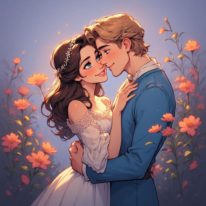 paint custom couple portrait