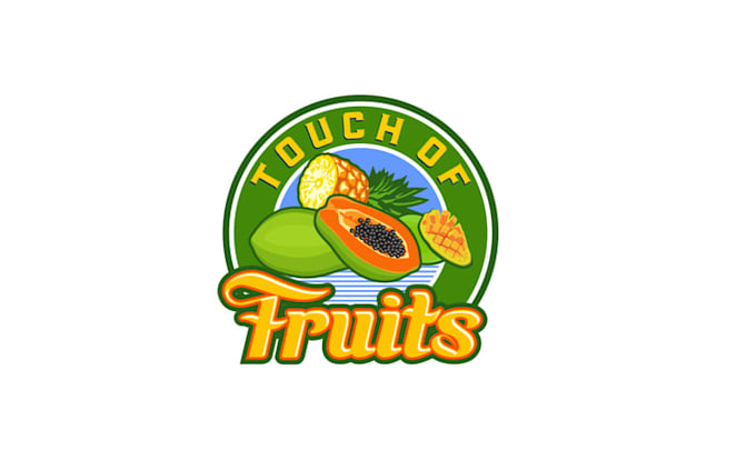 design organic colorful fruit brand logo