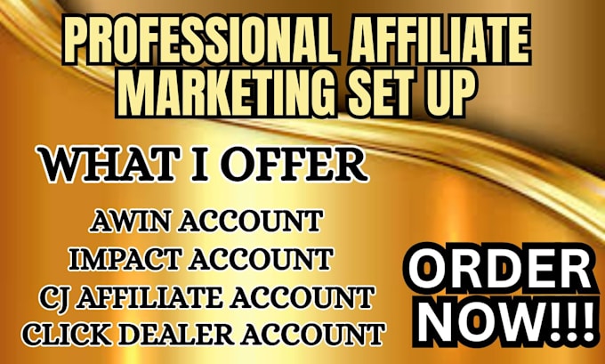 create affiliate marketing set up, impact, cj, click dealer,