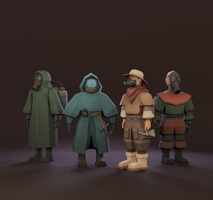 create stylized low poly 3d character in blender