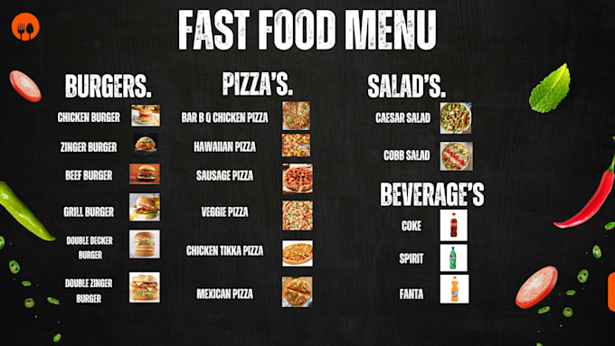 design creative awesome restaurant menu and food menu
