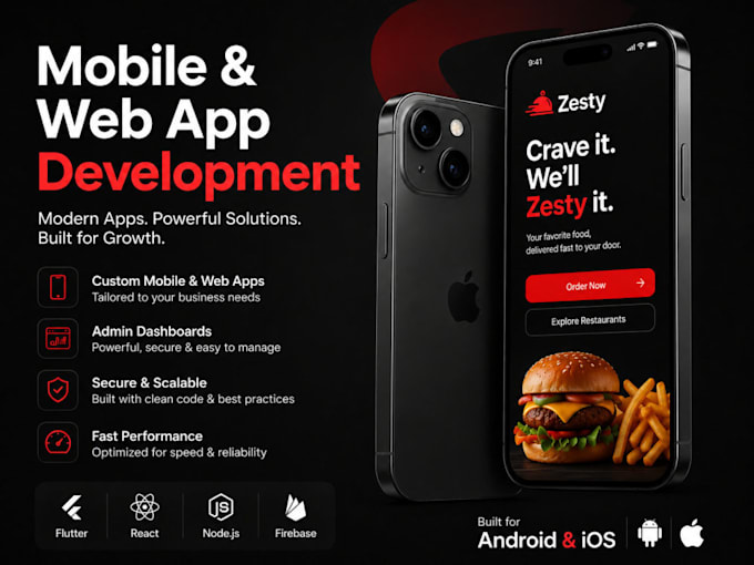 develop fast and modern mobile apps using flutter or flutterflow
