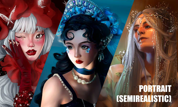 create a detailed semi realistic digital art portrait