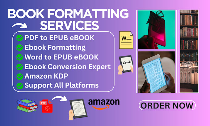 convert and format your PDF or word into epub