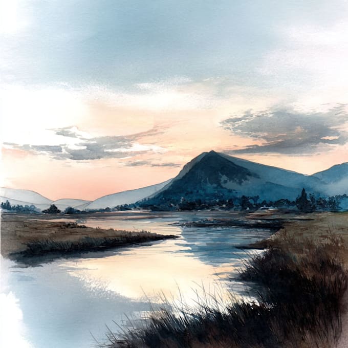 make watercolor landscape design