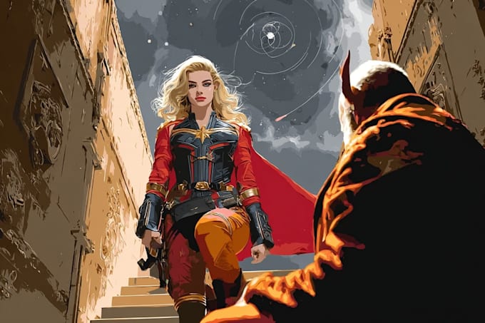 draw retro vintage comic illustration comic book artist