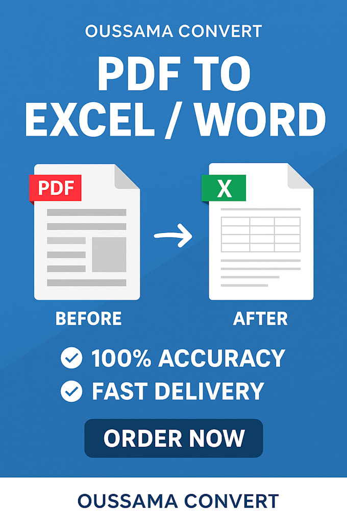 convert your PDF to excel, word, CSV