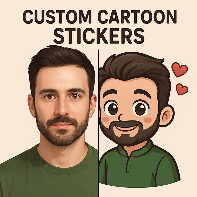 Create custom cartoon stickers from your photo by Bilveaman | Fiverr