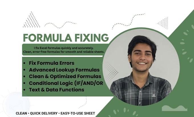 create and fix any excel formula, excel data cleaning