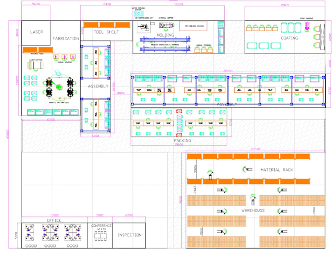 design an optimized warehouse layout and professional racking plan