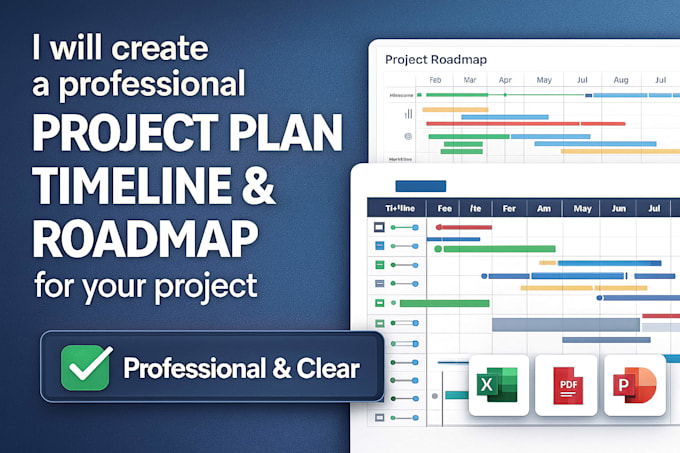 Create a professional project plan, timeline and project roadmap for ...