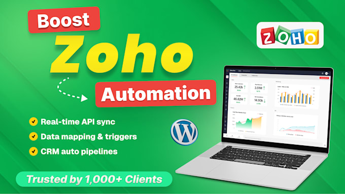 connect and automate zoho CRM with wordpress, webflow or wix
