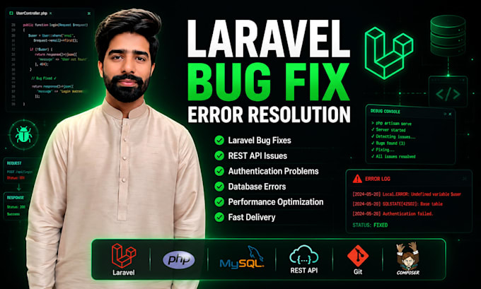 fix laravel bugs, errors and issues professionally