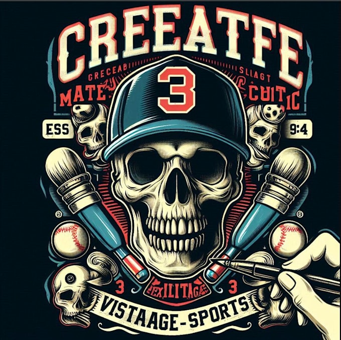 create professional t shirt skull graffiti logo