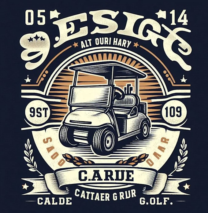 do vintage t shirt golf cart logo design