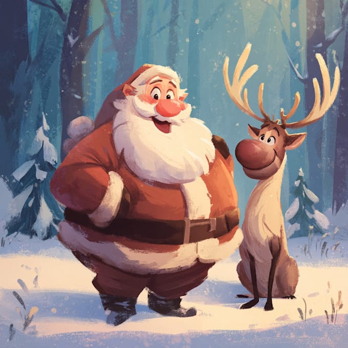 draw unique christmas illustration
