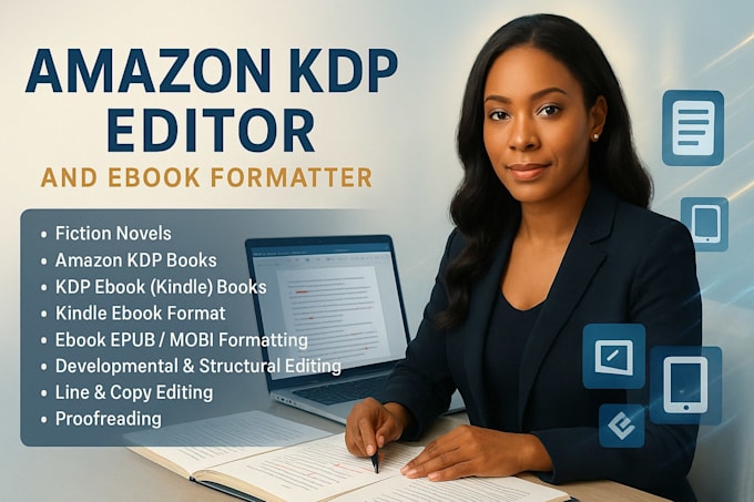 do book formatting, paperback, ebook and book layout design for amazon kpd