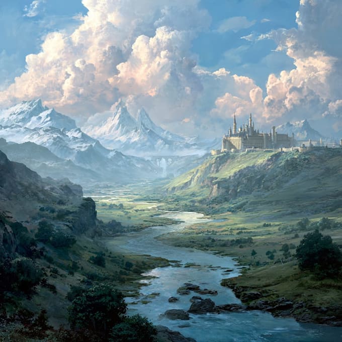 do fantasy background and landscape