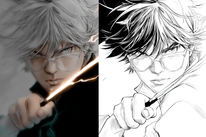 draw a comic, manga or book cover