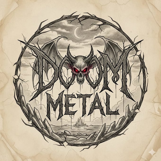 hand draw a doom metal logo for your band