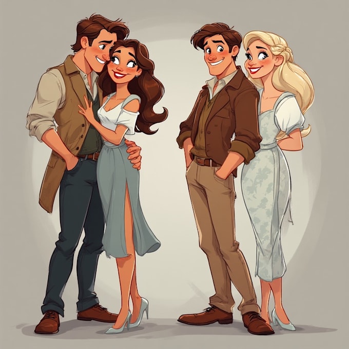 design couple portrait illustration