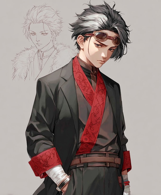 draw hero, mecha, armor, character, concept art or artwork