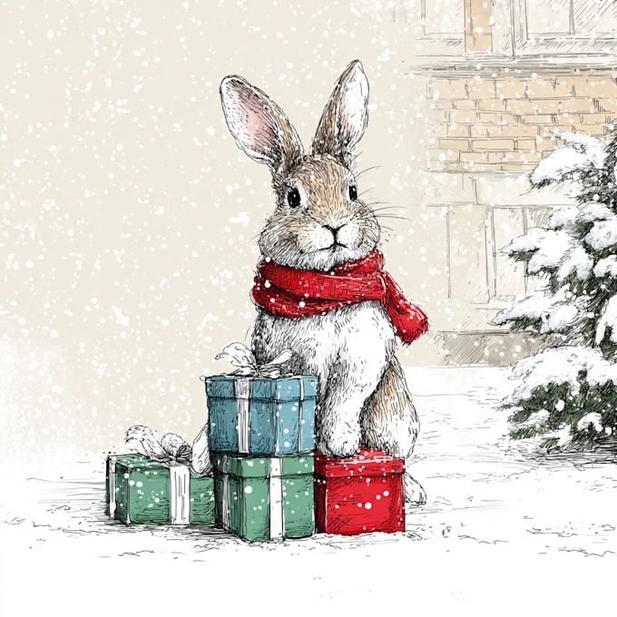 illustration christmas book , holiday funny cartoon