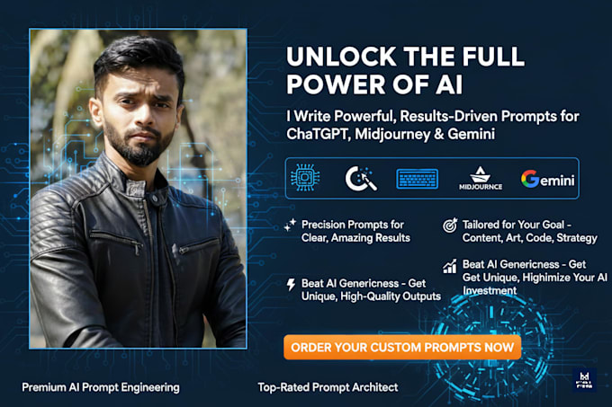 write powerful ai prompts for chatgpt, midjourney and gemini