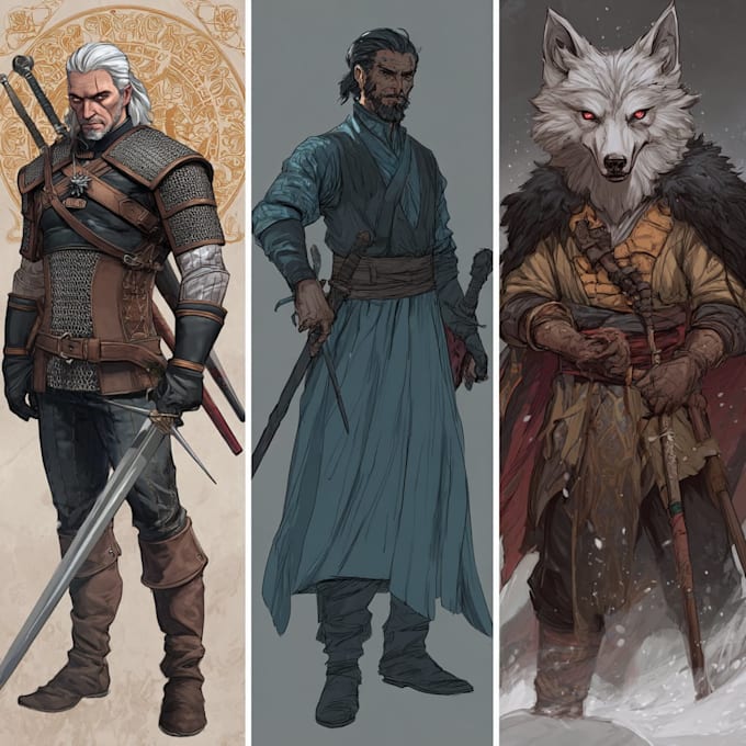 Dibujar arte de personajes d&d, ilustración de fantasía o arte conceptual.