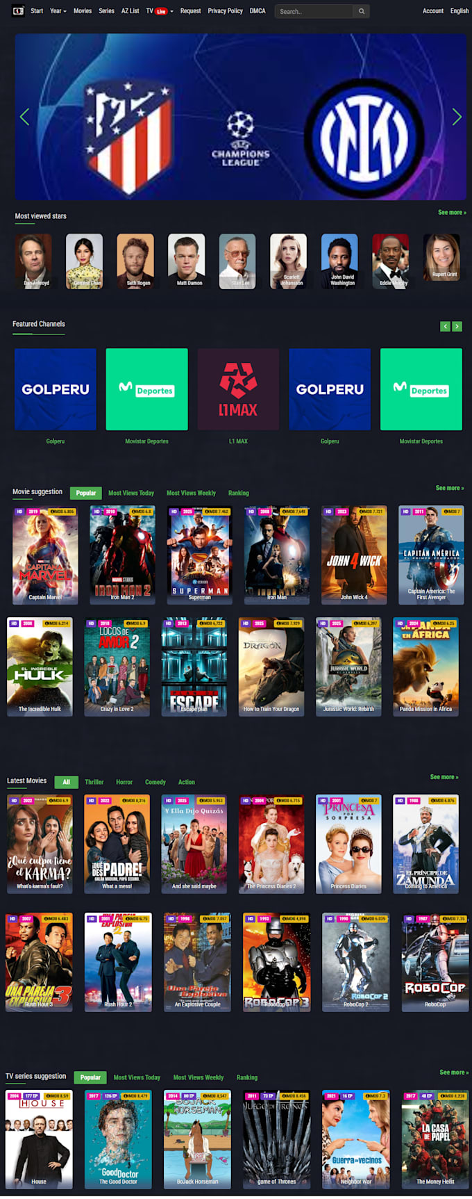 develop live streaming website , ott platform live tv website
