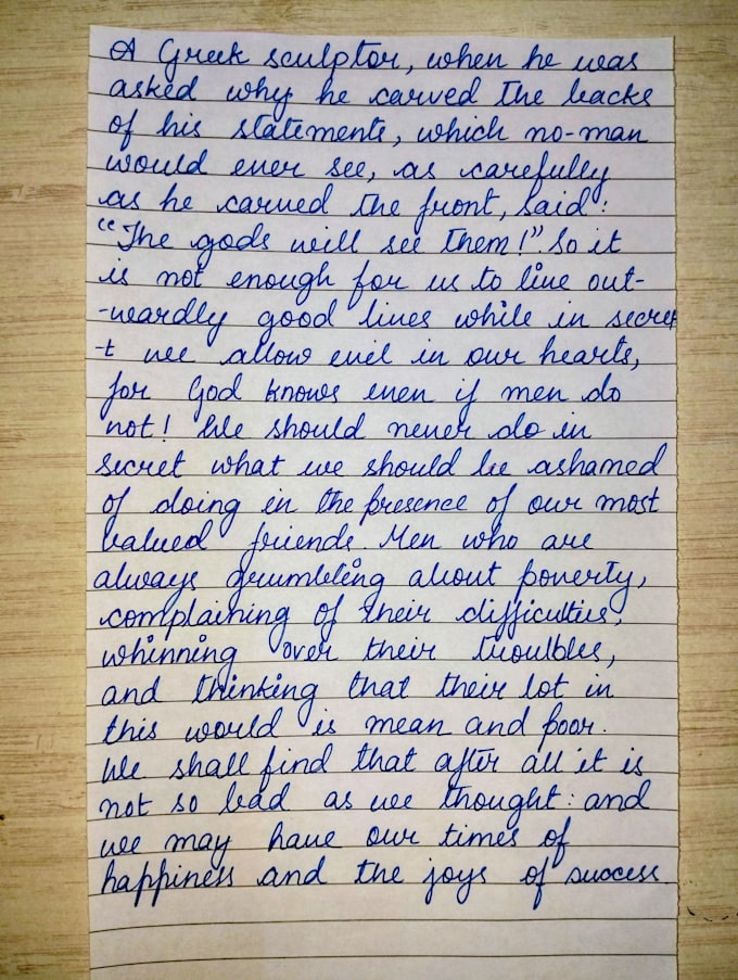 handwrite your content in elegant, high quality cursive