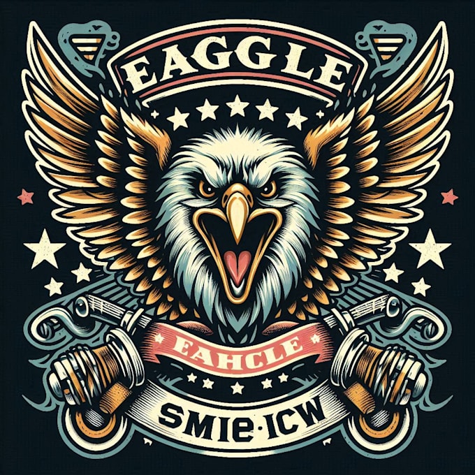 design high quality eagle mascot logo with t shirt design