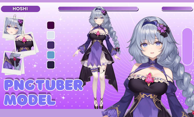 create pngtuber model in anime style