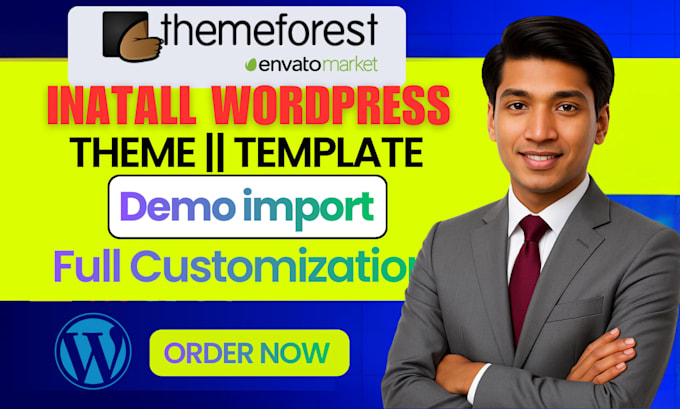 install themeforest wordpress theme, import demo and full customisation
