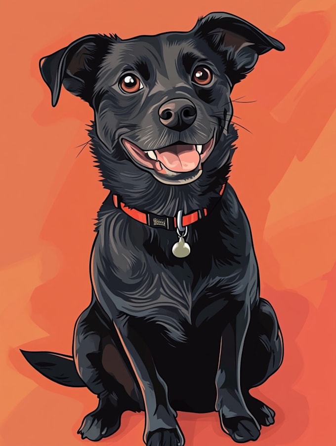 create a disney pets portrait illustration in disney style