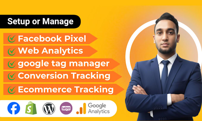 setup facebook pixel conversion tracking google analytics ecommerce tracking GTM