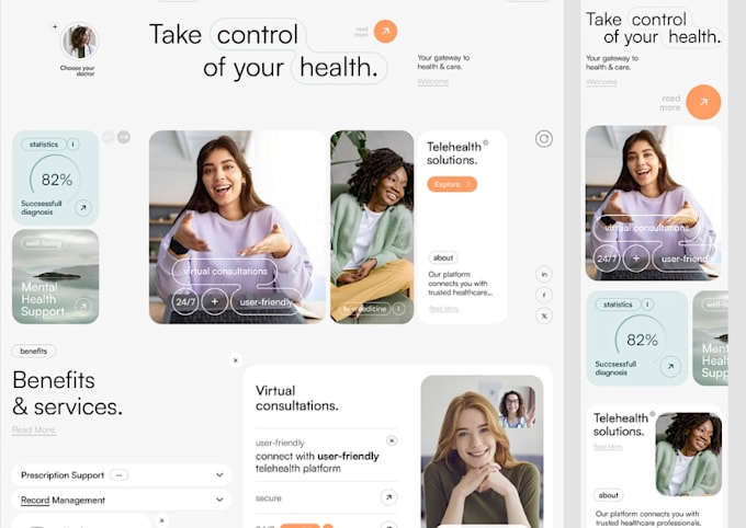 develop a modern telehealth website with booking and video consultation