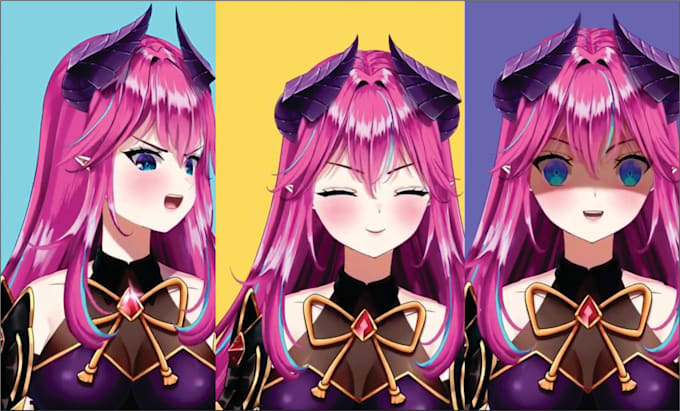draw and rig 2d vtuber model with live2d rigging vtuber commission, avatar model
