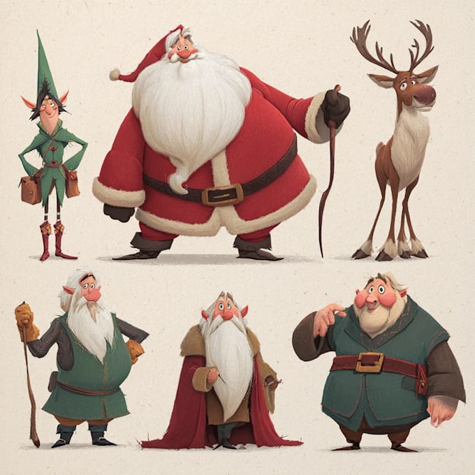 make an christmas character, cartoon character
