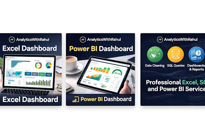 create professional excel sql and power bi dashboards and reports