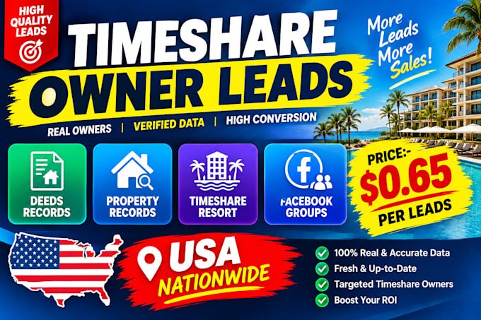 provide new timeshare owner leads