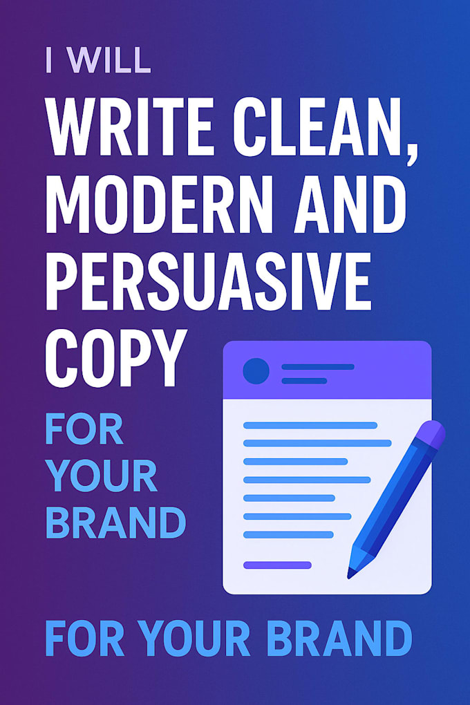 Write clean, modern and persuasive copy for your brand by Nasropulse ...