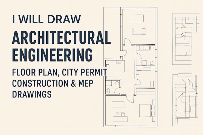 Draw architectural engineering floor plan city permit construction mep ...