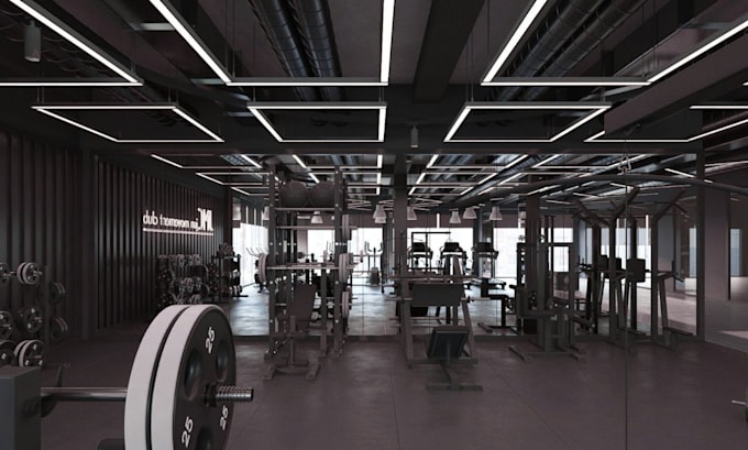 Do 3d gym design photo realistic rendering commercial fitness center by ...