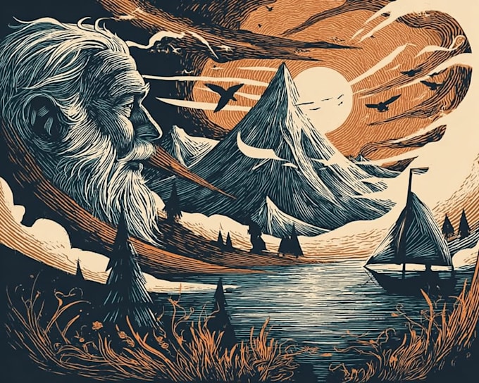 create awesome linocut illustration art