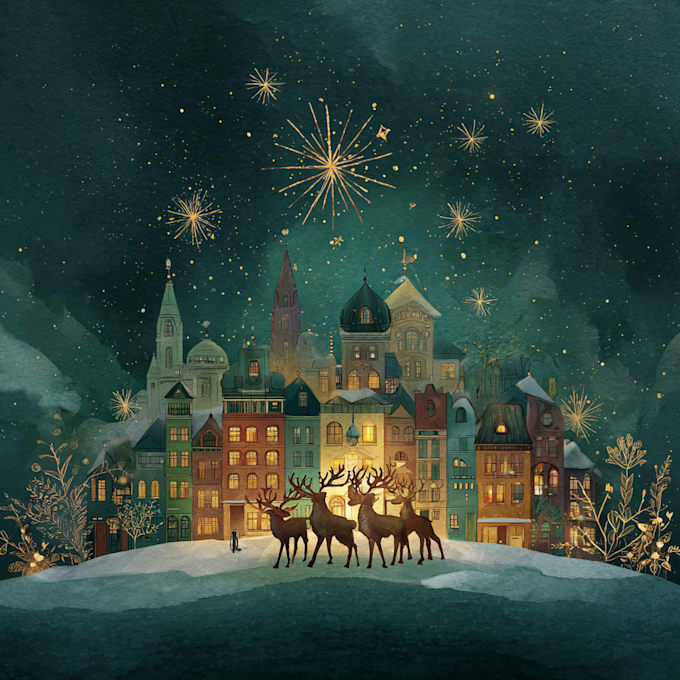 draw greeting, christmas, birthday card, postcard