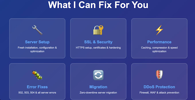 do professional web server configuration and fix services